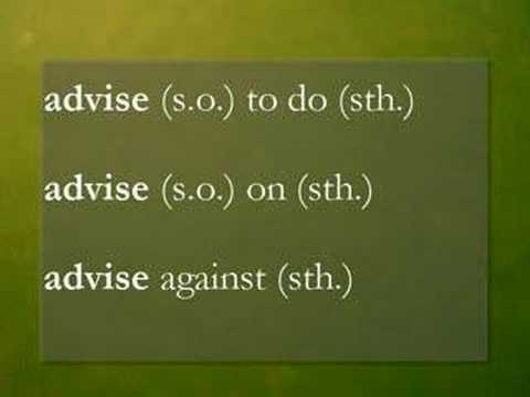 english lesson 1 advice recommen